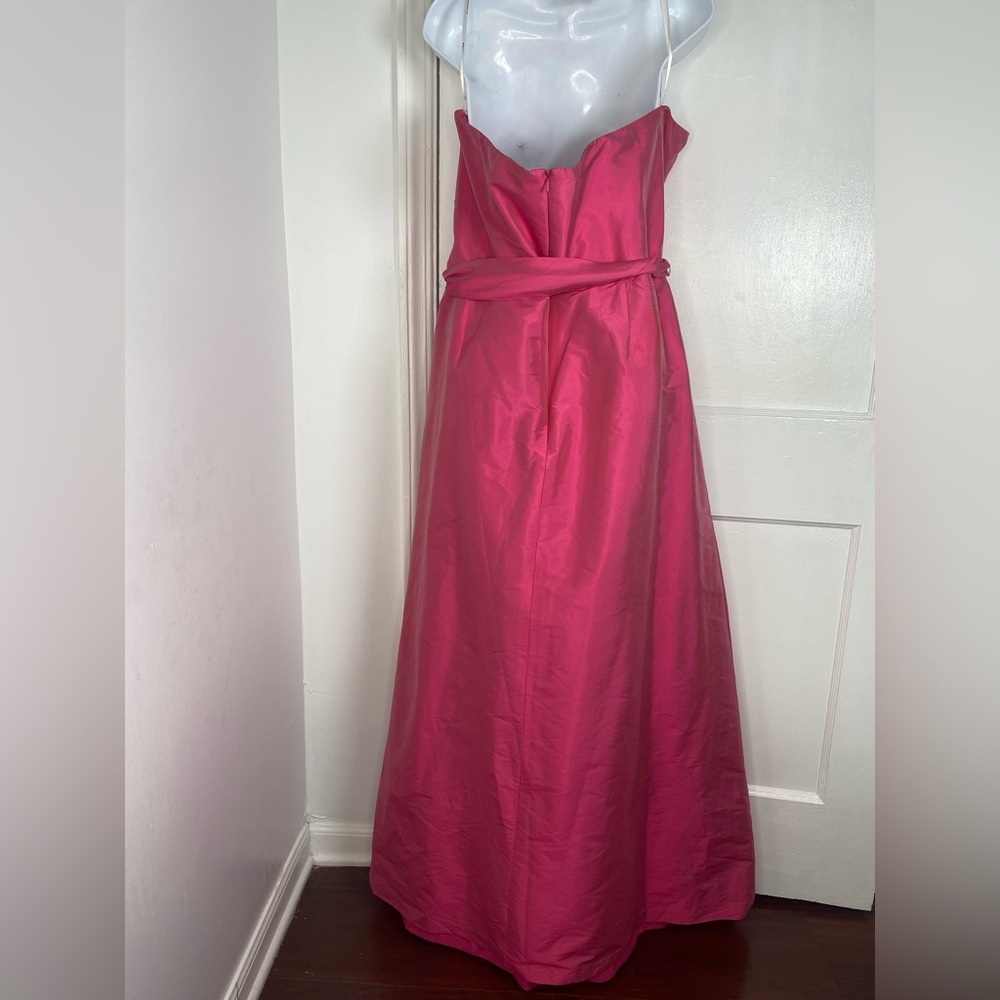 ALFRED SUNG 16 Strawberry Pink Strapless Formal Dress - Picture 6 of 9